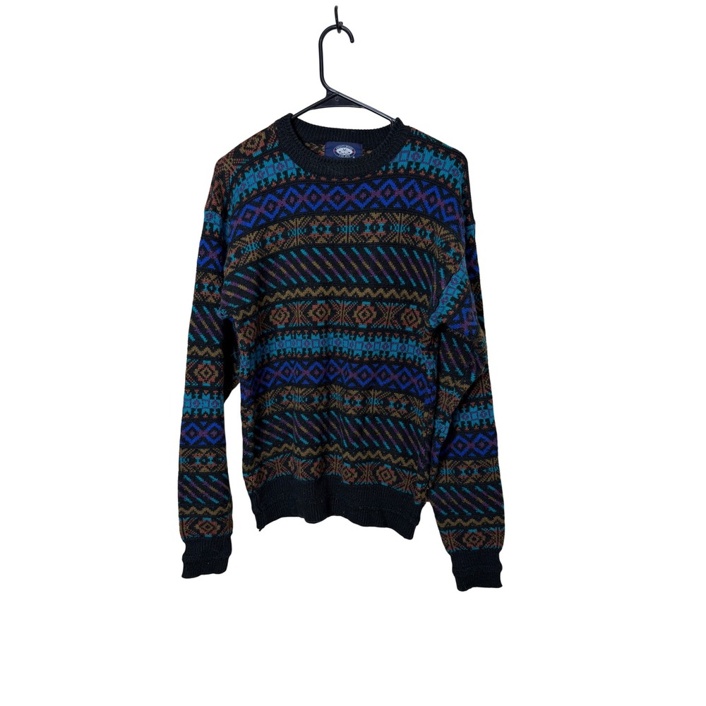 Vintage Knights Bridge For Men Geometric Pattern Crew Neck Sweater Size‎ M